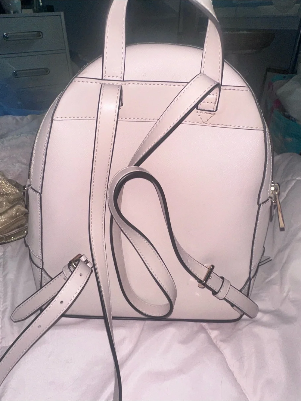 Michael Kors Light Pink Perforated Logo Dome Backpack